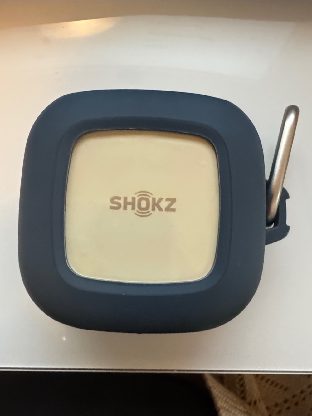 EUC!!! Shokz OpenFit Earbuds in Beige with Case in Navy